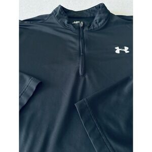 Under Armour Mens 1/2 Zip Long Sleeve  Gear Black Size XL